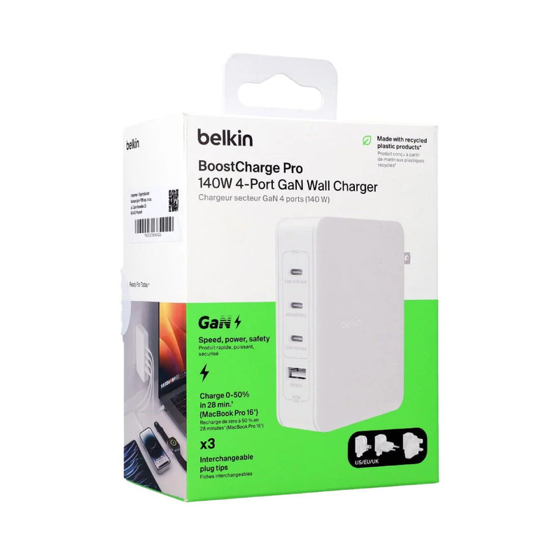 Belkin BoostCharge Pro 140W 4-Port GaN Charger - شاحن